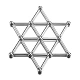 LiKee 63 Pieces Magnetic Sculpture Magnetic Building Blocks Toys Magnet Construction Build Kit Toys for Boys and Girls Playing Stacking Game with Magnetic Bricks and Sticks (Silver, 63 Pieces)