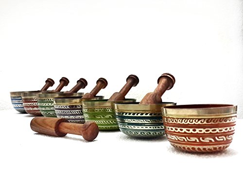 Beautyfull Tibetan handhammering singing bowl set Set of seven Handbeaten Singing Bowl From Nepal-Chakra Healing Singing… - Image 5