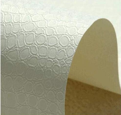 DUOCK Modern Deep Crocodile Skin Embossed Vinyl Wallpaper Brown Grey Beige 3D Stereoscopic Wallpaper Roll Bedroom Living Room Backdrop,5202 White,5.3 Square Meters