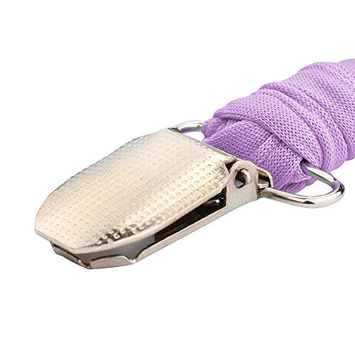 MatureGirl Pacifier Clips, Universal Baby Pacifier Holders Teething Ring Holders for Boys and Girls, Universal Flexible Holder Leash for Pacifiers, Baby Teething Toy (Purple)