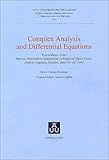 Complex Analysis and Differential Equations : Proceedings of the Marcus Wallenberg Symposium in Honor of Matts Essen, Held in Uppsala, Sweden, June 15-18, 1997, , 9155444954