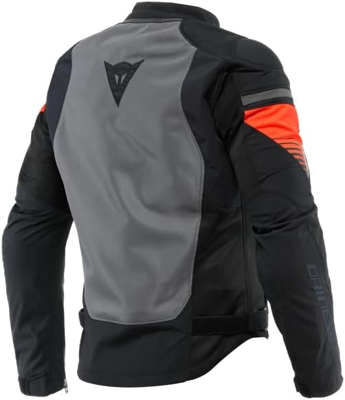 - Air Fast Tex Jacket, Sommer Motorradjacke, Quickdry Gewebe, Weiche Schulter Und Ellbogenprotektoren, Motorradjacke Für Herren, Schwarz/Grau/Fluo Rot, 44