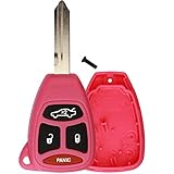 KeylessOption Just the Case Keyless Entry Remote Control Car Key Fob Shell Replacement for KOBDT04A-Pink