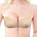 BiBOSS Adhesive Silicone Bra Invisible Strapless Self Sticky Breast Push Up Bras Intimates Padded Bras Underwear for Women with Drawstring (CupC,Nude)