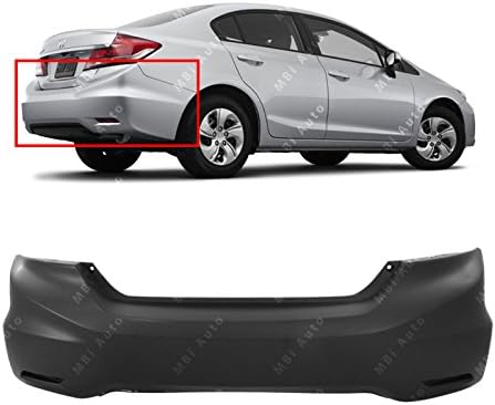 Amazon Com Mbi Auto Primered Rear Bumper Cover For 2013 2015 Honda Civic Sedan Hybrid 13 15 Ho1100278 Automotive