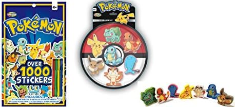 Pokemon Sticker Book 1000 Pc And Pokemon Eraser 7 Pack