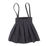 MonkeyJack 1/3 BJD Shoulder Strap Pleated Dress Mini Skirt for SD DD DOA LUTS Dolls Dress Up ACCS Smoky Grey