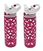 Contigo AUTOSPOUT Ashland Glass Water Bottle w/ Silicone Sleeve - Spout Shield Protects from Germs - BPA Free- Top Rack Dishwasher Safe -Great for Home and Travel - 20 Ounces, Berry (2 Pack)