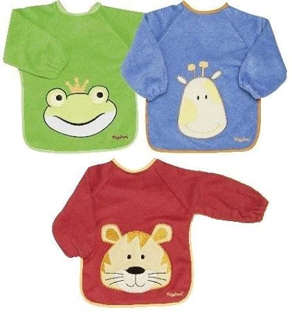 3 Stk. Playshoes Lätzchen mit Ärmel in blau, rot und grün