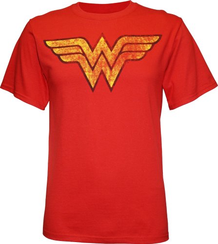 Wonder Woman Distressed Logo Red T-Shirt (xl)