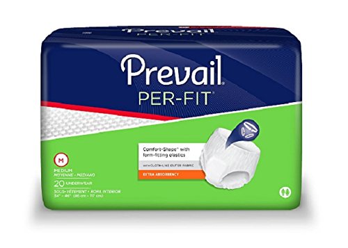 Prevail Per-Fit Moderate to Maximum Absorbency Incontinence Underwear, Medium, 20 Count (Pack of 4)