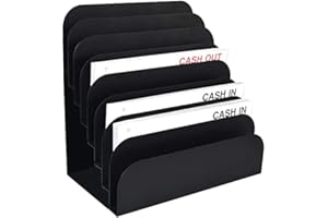 STEELMASTER by BankSupplies Steel Cashier Pad Rack | 8 Slot File & Desk Organizer | Paper Organizer | Black Powder Coat Finish | Scratch & Chip-Resistant | Forms, Applications, Deposit Slips & Checks