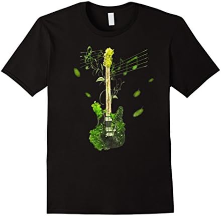 Mens Guitar Green nature is awesome T-shirt - Cool tshirt XL Black
