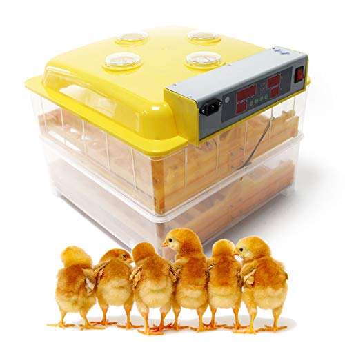 Wiltec Automatische Brutmaschine für 96 Eier, Inkubator mit vollautomatischem Wendesystem, Brutautomat mit Temperatursteuerung und Feuchtigskeitsregulierung, Brutkasten zum Eier ausbrüten