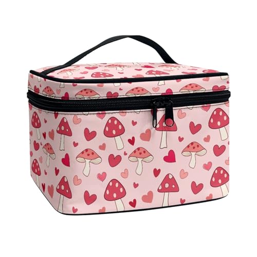 Wdktrgetd Mushroom Makeup Bag for Women Multifunctional Cosmetic… at Amazon