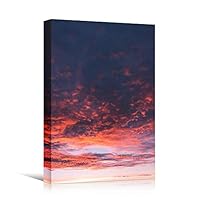 Canvas Wall Art Purple Orange Gradient Bedroom Contemporary Dramatic Landscape Mountain Multicolor Photography - 12x18 inches