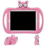 Ipad Mini Case For Kids | Children's Apple Accessories | Kawayi Cats Protective Defender | Stand Tablet Cover With Kickstand | Girls Carrying Silicone Bumper With Holder for iPad 1-2-3-4 (pink)