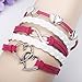Alloy Charms Infinity Love Double Heart Multi Strand leather bracelets