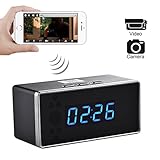 WiFi Hidden Camera HD Spy Mini Camera Night Vision Clock Wireless Remote Security Monitoring Motion Detection Video Recorder Nanny Cam No Audio