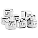 LP Whiskey Stones，Stainless Steel Ice Cubes Drink Coolers with Plastic Storage Box Tongs for Wine Soda，Best Premium Gift For Men,Set of 8（silver )