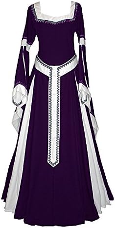 Misassy Womens Medieval Dress Renaissance Costumes Irish Over Long Dress Cosplay Retro Gown