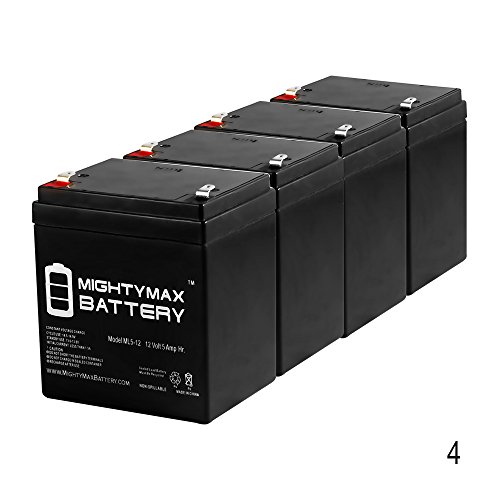 12V 5Ah UPS Battery for SL Waber POWERHOUSE 320T - 4 Pack - Mighty Max Battery brand product