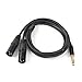 SiYear Profession 6.35mm (1/4inch) TRS Male Plug to 2 Dual XLR Male Microphone Stereo Unbalanced Audio Converter Adapter Y Splitte Cable Cord （5FT/1.5M