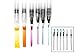 [Leak Proof] Watercolor Brushes Pens - Set of 6 Brush Tips for Watercolor Painting - Water Soluble Pencils - Brush Pens - Markers - Aquash Water Brush - Flat & Rounded Tips with Instructions