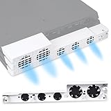 PS4 Pro Cooler , USB External 5-Fan Super Turbo Temperature Cooling Fan with USB Cable for Sony Playstation 4 Pro Gaming Console (White)