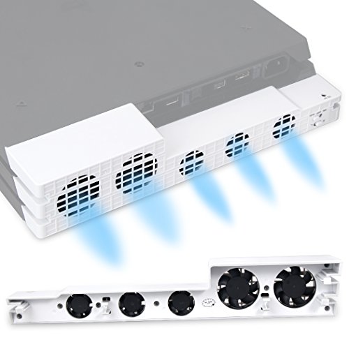 PS4 Pro Cooler , USB External 5-Fan Super Turbo Temperature Cooling Fan with USB Cable for Sony Playstation 4 Pro Gaming Console (White) PS4 Pro Cooler , USB External 5-Fan Super Turbo Temperature Cooling Fan with USB Cable for Sony Playstation 4 Pro Gaming Console (White)