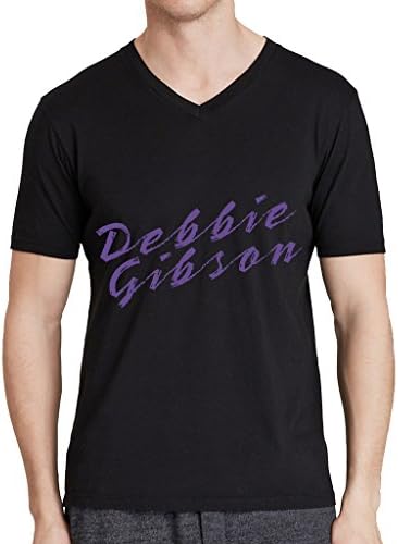 V Neck T Shirt For Men Debbie Gibson Cool Mens T Shirts Black Small