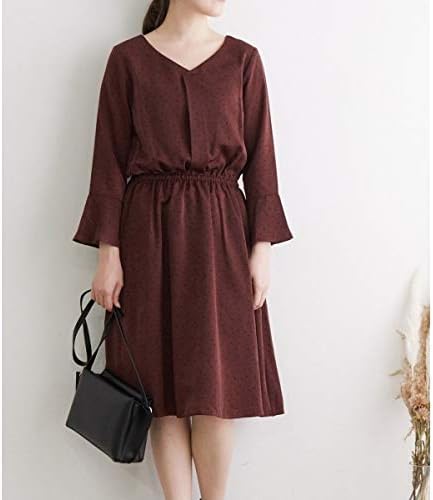 Amazon Co Jp ロペピクニック Rope Picnic ドットプリントワンピース 22ブラウン 36 服 ファッション小物