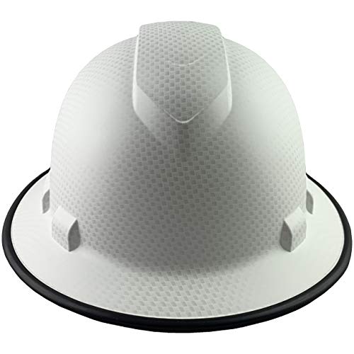 Pyramex Ridgeline Full Brim Patterned Hardhat with Protective Edge with 6 Point Suspension - Matte White Graphite Pattern