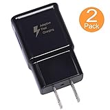 Adaptive Fast Charging Wall Charger Adapter Compatible Samsung Galaxy S6 S7 S8 S9 S10 / Edge/Plus/Active, Note 5,Note 8, Note 9,LG G5 G6 G7 V20 V30 ThinQ Plus EP-TA20JBE Quick Charge (2 Pack)
