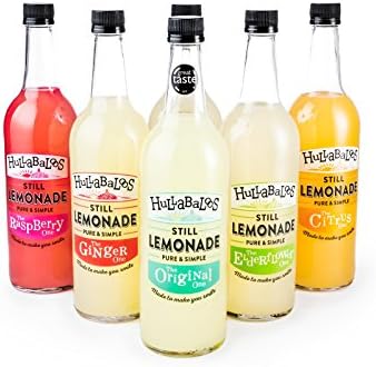 Hullabaloos Still Lemonade Drink Mixed Flavour Pack Handmade with Natural Ingredients, Gluten Free Suitable for Vegans 6 X 750ml Glass Bottles