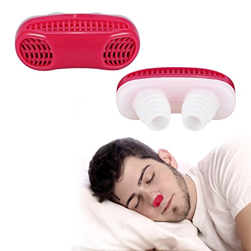 Advanced Anti Snoring and Sleeping Breath Aid Device Air Purifier Silicone Nose Clip, Nasal Dilator Relieve Stuffy Nose, 2Pcs (Red)