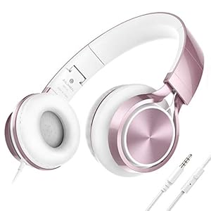 Ailihen MS300 Wired Headphones with Microphone Folding Lightweight Headset for Cellphones Tablets Smartphones Chromebook…