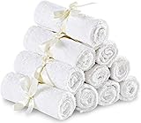 Utopia Towels Premium Bamboo Baby Washcloths (White, 10 Pack, 10x10 inches) Extra Soft and Highly Absorbent Towels For Delicate Baby Skin, Exceptional Present For Registry and Baby Shower