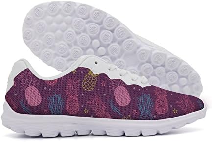 rttyl et67u67 Non-slip Womens Ladies Pineapple Party Purple Summer Tropical Sports Track Sneaker