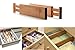 PDTXCLS Kitchen Bamboo Drawer Dividers | Set of 4 Premium Drawer Organizer | 100% Real Organic Bamboo | Life Time Replacement | Perfect for Kitchen, Dresser, Bedroom, Baby Drawer, Bathroom, Desk