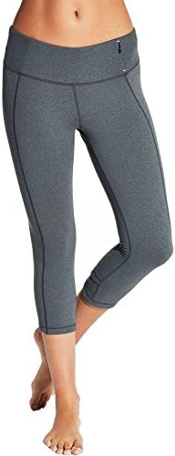 CALIA by Carrie Underwood Women's Essential Crossover Heather Fitted Capris, (Dark Heather Grey, M)