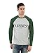 Guinness Green and Grey Heathered Vintage Baseball Tee - Cotton Polyester Raglan Style Long Sleeve T-Shirt