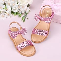 PANDANINJIA Ella Pink Girls Sandals Cute Bow Open