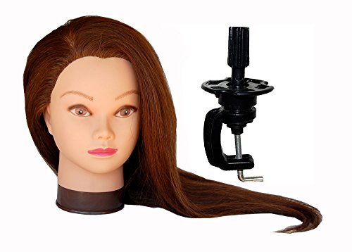 Zvena Beauty - 24 " 100% Human Hair Cosmetology Mannequin Manikin Training Head with Clamp- JUDY