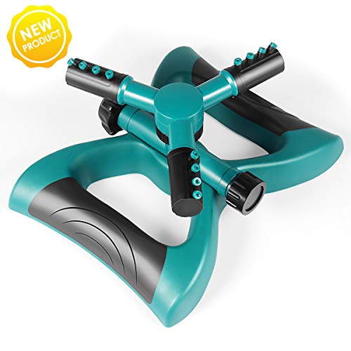 FITMAKER Lawn Sprinkler, 360 Degree Rotating Sprinkler Irrigation System with Leak Free Design Durable 3 Arm Sprayer for Garden and Lawn - Thumbnail 7