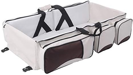 Baby Travel Bed Bag Baby Diaper Bag Portable Baby Diaper Change Station 4 in 1 Folding Baby Bag Newborn Carrier Infant Bassinet Baby Tote Bag Folding Crib Baby Shower Gift