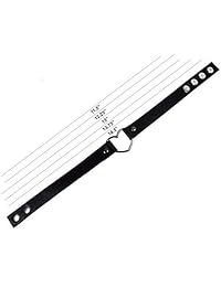 AsherKeep - Premium Black Vegan Leather Choker and Collar Necklace - Adjustable - Charms