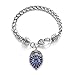 Inspired Silver - Blue Police Badge - Silver Braided Bracelet for Women - Unique Charm Bracelet Jewelry Gift - Women's Charm Bracelet with Lobster Claw Clasp