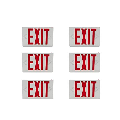 HYD-Parts 6 Packs Red Indoor LED Exit Sign Emergency Light,UL Certified - Hardwired Red LED Exit Sign, Battery Backup - Red Emergency Fire Safety Lights - Thumbnail 5