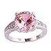 Psiroy 925 Sterling Silver Created Pink Topaz Filled Solitaire Promise Ring Size 8
